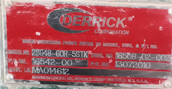 13 Units - Derrick 5-deck Stack Sizers, Model 2sf48-60r-5stk/2sg48-60r-5s1k)